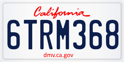 CA license plate 6TRM368