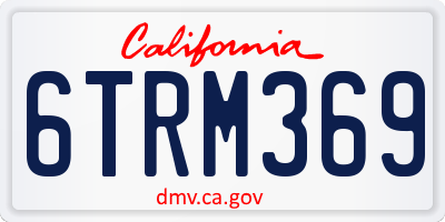 CA license plate 6TRM369