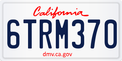CA license plate 6TRM370