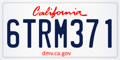 CA license plate 6TRM371