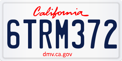 CA license plate 6TRM372