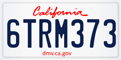 CA license plate 6TRM373