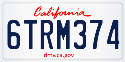 CA license plate 6TRM374