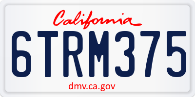 CA license plate 6TRM375