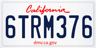 CA license plate 6TRM376