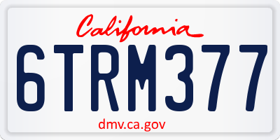 CA license plate 6TRM377