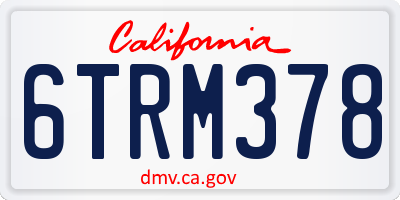 CA license plate 6TRM378