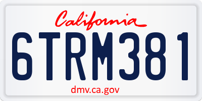 CA license plate 6TRM381