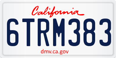 CA license plate 6TRM383