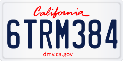 CA license plate 6TRM384