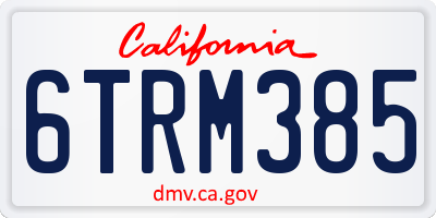 CA license plate 6TRM385