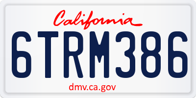 CA license plate 6TRM386