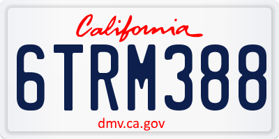 CA license plate 6TRM388