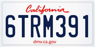 CA license plate 6TRM391