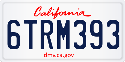 CA license plate 6TRM393