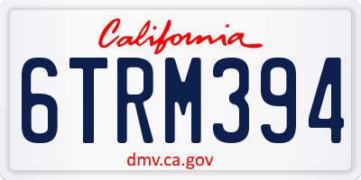 CA license plate 6TRM394