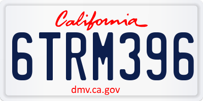 CA license plate 6TRM396