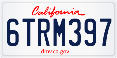 CA license plate 6TRM397