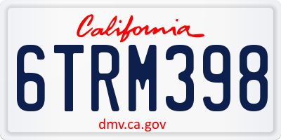 CA license plate 6TRM398