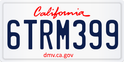 CA license plate 6TRM399