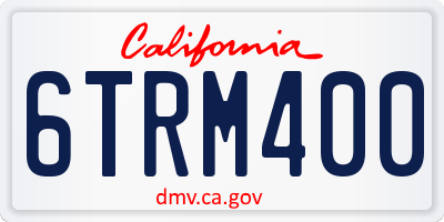 CA license plate 6TRM400