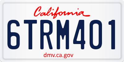 CA license plate 6TRM401