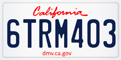 CA license plate 6TRM403