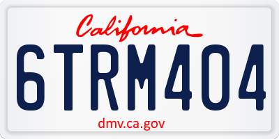 CA license plate 6TRM404