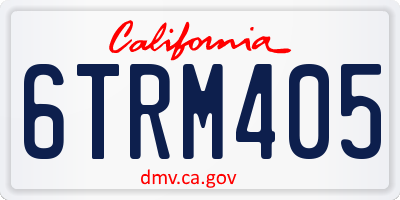 CA license plate 6TRM405