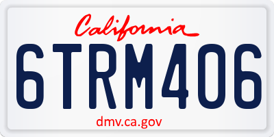 CA license plate 6TRM406