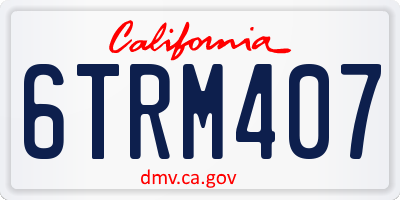 CA license plate 6TRM407