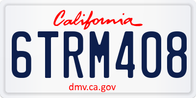CA license plate 6TRM408