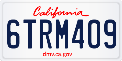 CA license plate 6TRM409