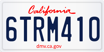 CA license plate 6TRM410
