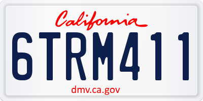 CA license plate 6TRM411