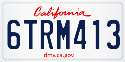 CA license plate 6TRM413