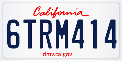 CA license plate 6TRM414