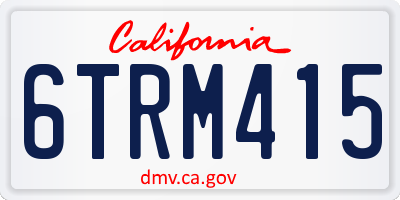 CA license plate 6TRM415