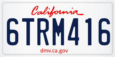 CA license plate 6TRM416