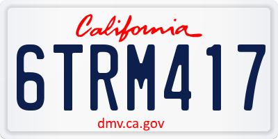 CA license plate 6TRM417