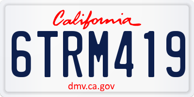 CA license plate 6TRM419