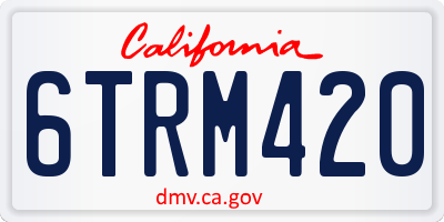 CA license plate 6TRM420