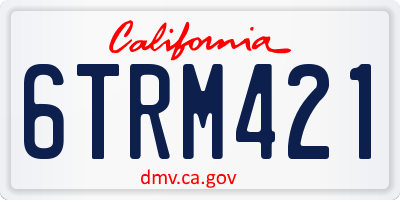 CA license plate 6TRM421