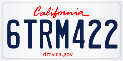 CA license plate 6TRM422
