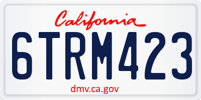 CA license plate 6TRM423