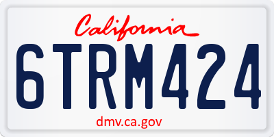 CA license plate 6TRM424