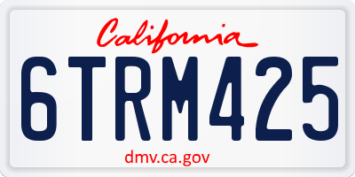 CA license plate 6TRM425