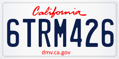 CA license plate 6TRM426