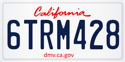 CA license plate 6TRM428