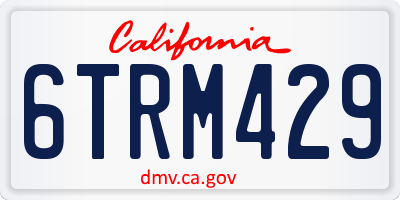 CA license plate 6TRM429